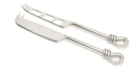 Polished Knot Cheese & Soft Cheese Knife Set