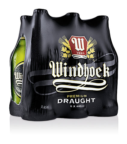 Windhoek Lager Draught 440ml bottle SINGLE